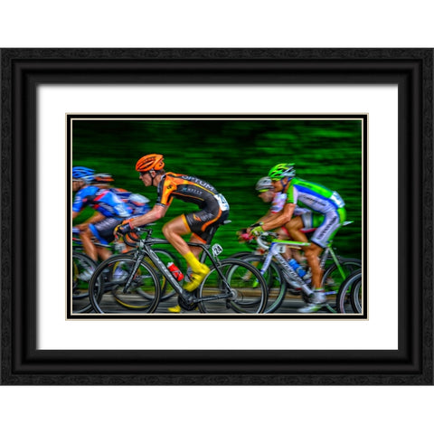 Bikers Black Ornate Wood Framed Art Print with Double Matting by Lee, Rachel