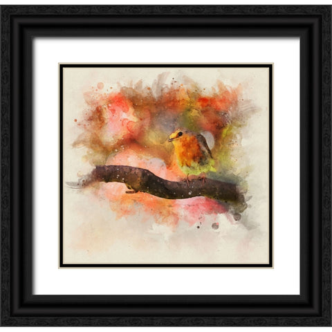 Bird 18 Watercolor Black Ornate Wood Framed Art Print with Double Matting by Lee, Rachel