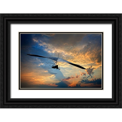 Chattanooga Hang Gliding Black Ornate Wood Framed Art Print with Double Matting by Lee, Rachel