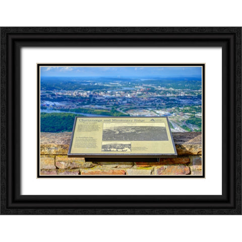 Chattanooga Missionary Ridge Plaque Black Ornate Wood Framed Art Print with Double Matting by Lee, Rachel