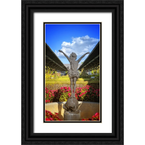 Choo Choo Pixie Black Ornate Wood Framed Art Print with Double Matting by Lee, Rachel