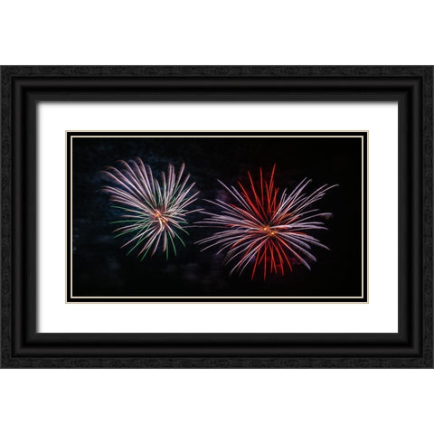 Fireworks 1 Black Ornate Wood Framed Art Print with Double Matting by Lee, Rachel