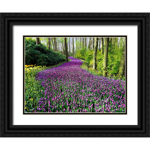 Flower 75 Black Ornate Wood Framed Art Print with Double Matting by Lee, Rachel