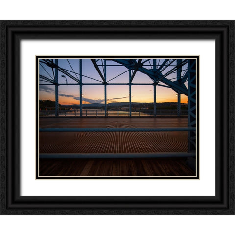 Market Bridge Afternoon 1 Black Ornate Wood Framed Art Print with Double Matting by Lee, Rachel