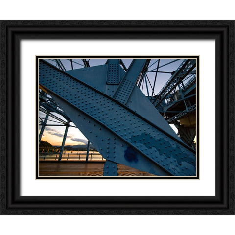 Market Bridge Afternoon 2 Black Ornate Wood Framed Art Print with Double Matting by Lee, Rachel