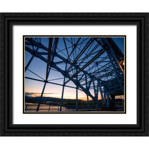 Market Bridge Afternoon 3 Black Ornate Wood Framed Art Print with Double Matting by Lee, Rachel