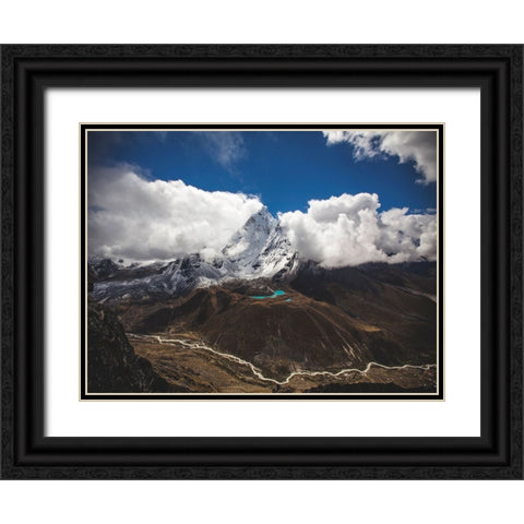 Mountain View 35 Black Ornate Wood Framed Art Print with Double Matting by Lee, Rachel