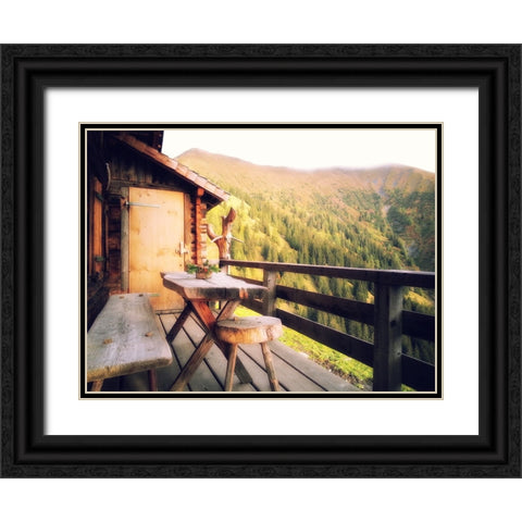 Mountain View 36 Black Ornate Wood Framed Art Print with Double Matting by Lee, Rachel