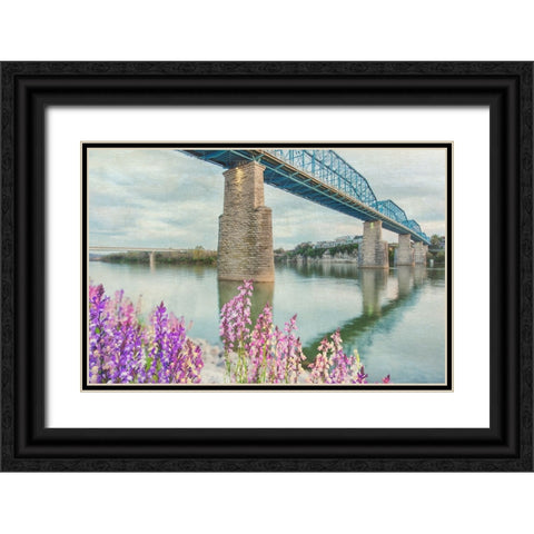 Scenic City 90 Black Ornate Wood Framed Art Print with Double Matting by Lee, Rachel