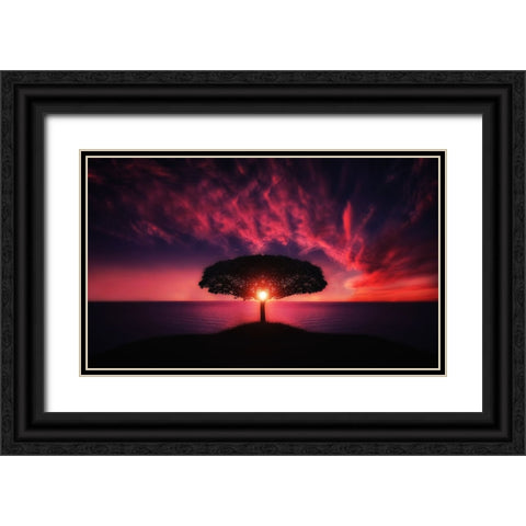 Trees 28 Black Ornate Wood Framed Art Print with Double Matting by Lee, Rachel