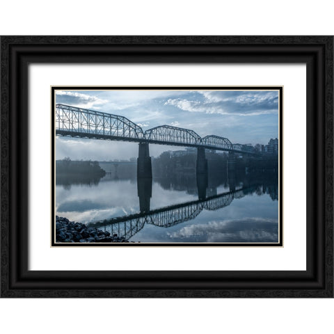 Walnut Early Light Black Ornate Wood Framed Art Print with Double Matting by Lee, Rachel