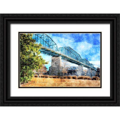 Walnut Warm Watercolor Black Ornate Wood Framed Art Print with Double Matting by Lee, Rachel