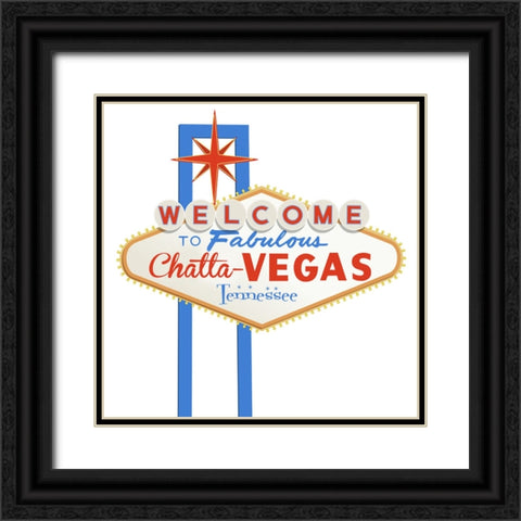 Welcome To ChattaVegas Black Ornate Wood Framed Art Print with Double Matting by Lee, Rachel