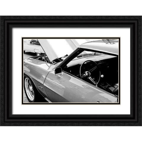 Camaro BW Black Ornate Wood Framed Art Print with Double Matting by Malone, Will