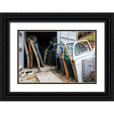 Car Doors Black Ornate Wood Framed Art Print with Double Matting by Malone, Will