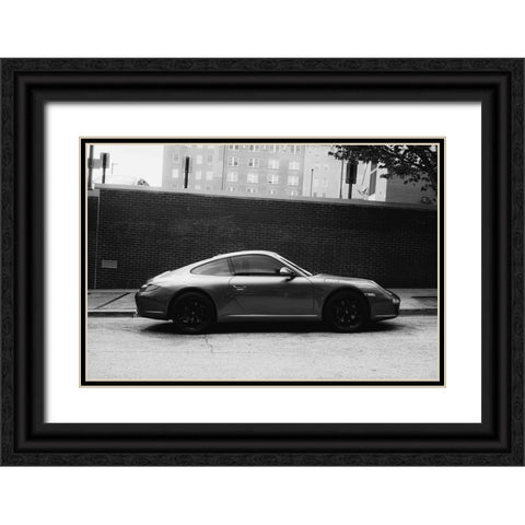 Crooked Porche BW Black Ornate Wood Framed Art Print with Double Matting by Malone, Will