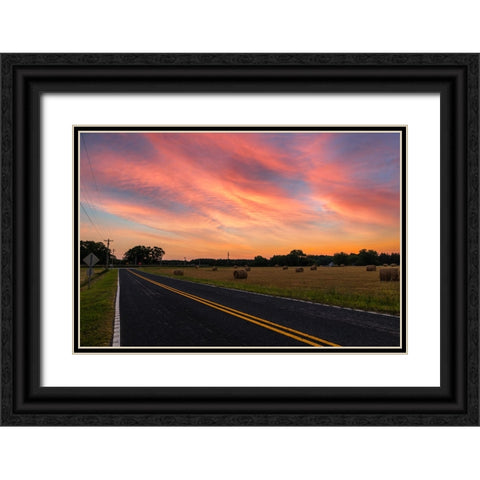 Sunrise Road Black Ornate Wood Framed Art Print with Double Matting by Malone, Will