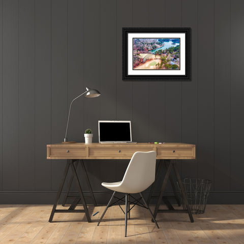 Golf Lake Black Ornate Wood Framed Art Print with Double Matting by Malone, Will