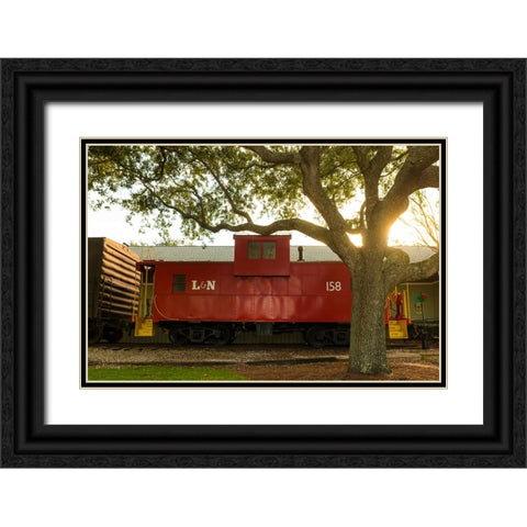 Caboose Black Ornate Wood Framed Art Print with Double Matting by Malone, Will