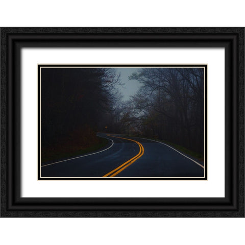 Winding Road Black Ornate Wood Framed Art Print with Double Matting by Malone, Will