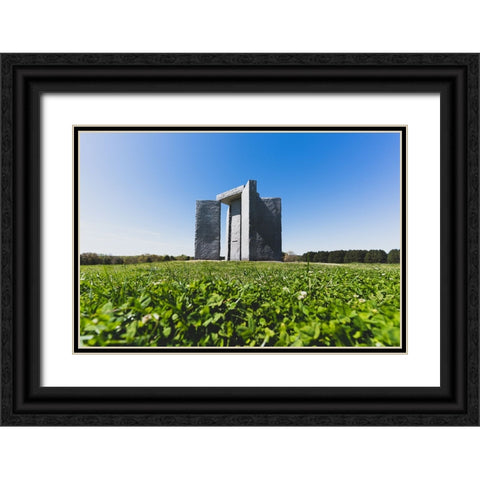 Guidestones Black Ornate Wood Framed Art Print with Double Matting by Malone, Will