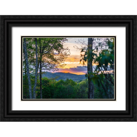 Cashiers Sunset Black Ornate Wood Framed Art Print with Double Matting by Malone, Will