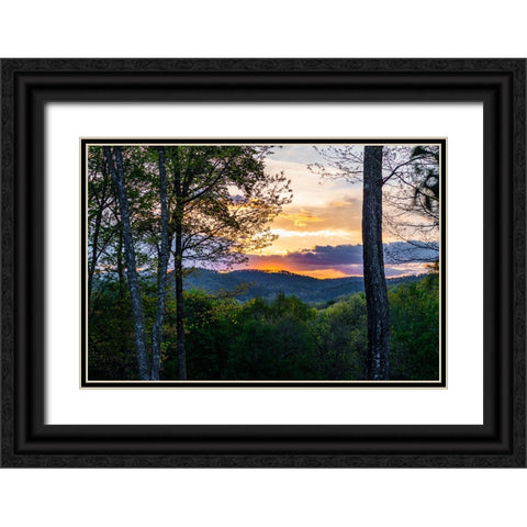 Cashiers Sunset 2 Black Ornate Wood Framed Art Print with Double Matting by Malone, Will