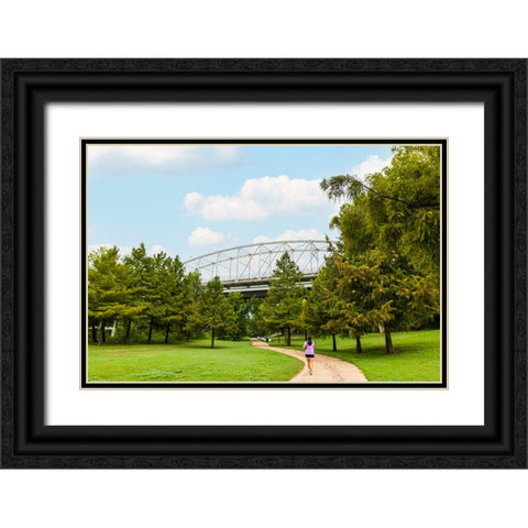 Bastrop Bridge Black Ornate Wood Framed Art Print with Double Matting by Malone, Will