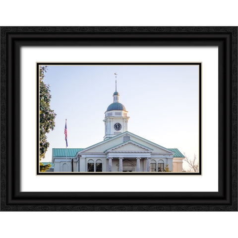 Aiken Courthouse Black Ornate Wood Framed Art Print with Double Matting by Malone, Will