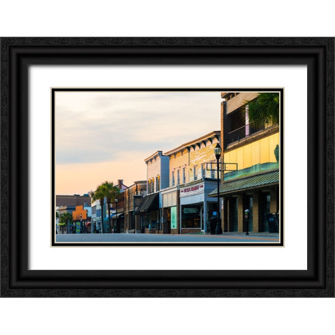 Downtown Beaufort Morning 4 Black Ornate Wood Framed Art Print with Double Matting by Malone, Will