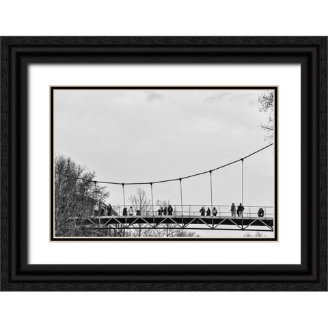 Falls Park Audience Black Ornate Wood Framed Art Print with Double Matting by Malone, Will