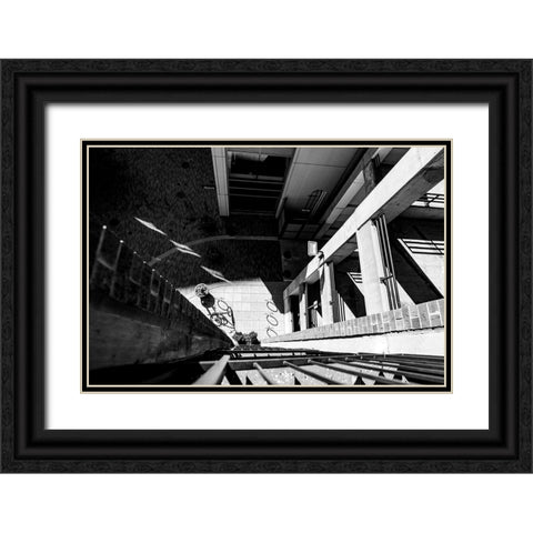 Look Down Black Ornate Wood Framed Art Print with Double Matting by Malone, Will