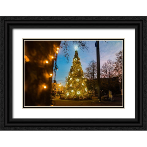 Christmas Sunset Black Ornate Wood Framed Art Print with Double Matting by Malone, Will