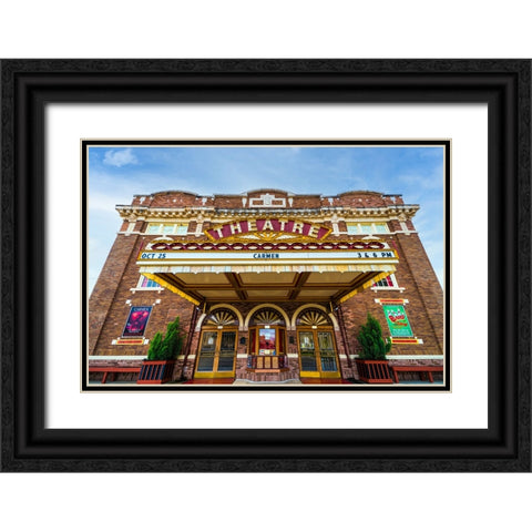 Athens Theater Black Ornate Wood Framed Art Print with Double Matting by Malone, Will