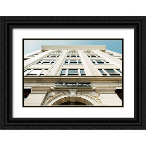 Business Exchange 3 Black Ornate Wood Framed Art Print with Double Matting by Malone, Will