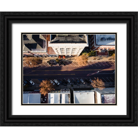 Business Exchange Above Black Ornate Wood Framed Art Print with Double Matting by Malone, Will