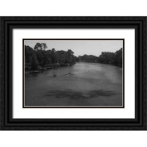 Cane River Rowing Black Ornate Wood Framed Art Print with Double Matting by Malone, Will