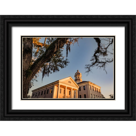 Courthouse 6 Sunrise Black Ornate Wood Framed Art Print with Double Matting by Malone, Will