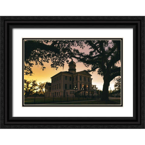 Courthouse Golden Hour Black Ornate Wood Framed Art Print with Double Matting by Malone, Will