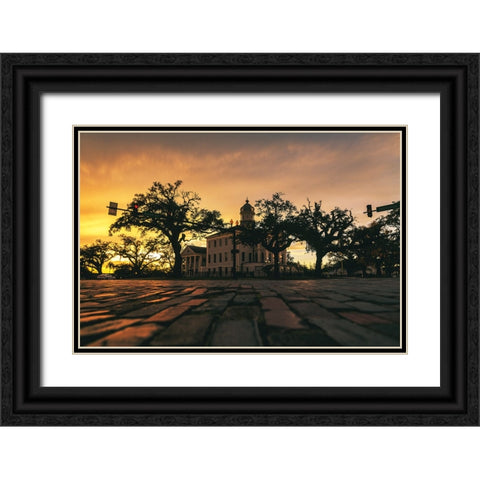 Courthouse Sunset 3 Black Ornate Wood Framed Art Print with Double Matting by Malone, Will