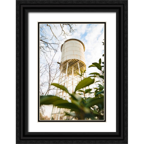 Pelzer Watertower Vertical Black Ornate Wood Framed Art Print with Double Matting by Malone, Will