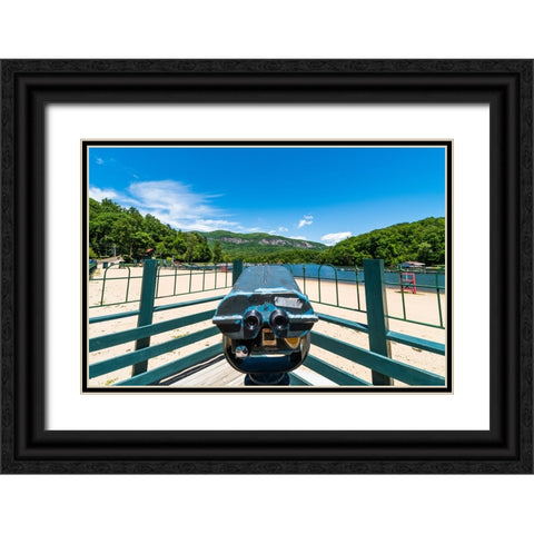 Scenic Lake Lure Black Ornate Wood Framed Art Print with Double Matting by Malone, Will