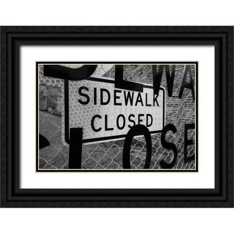 Sidewalk Closed Black Ornate Wood Framed Art Print with Double Matting by Malone, Will