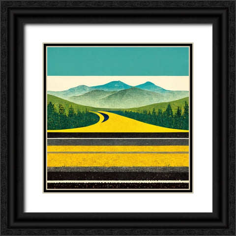 A Cheerful Drive 2 Black Ornate Wood Framed Art Print with Double Matting by Screendoor