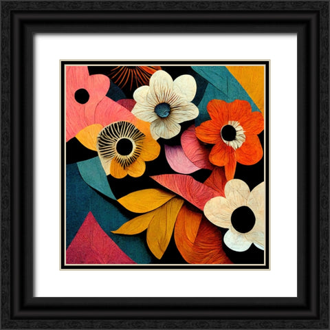 Paper Flowers 13 Black Ornate Wood Framed Art Print with Double Matting by Screendoor