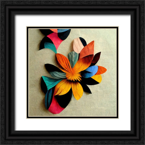 Paper Flowers 16 Black Ornate Wood Framed Art Print with Double Matting by Screendoor