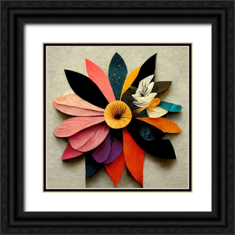 Paper Flowers 17 Black Ornate Wood Framed Art Print with Double Matting by Screendoor