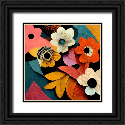 Paper Flowers 19 Black Ornate Wood Framed Art Print with Double Matting by Screendoor