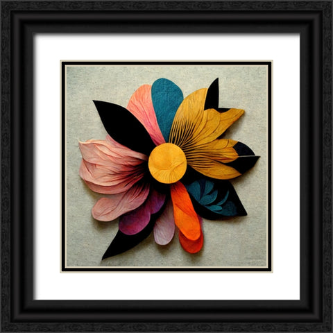 Paper Flowers 8 Black Ornate Wood Framed Art Print with Double Matting by Screendoor