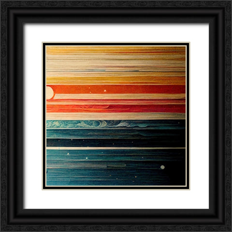 Rainbow Planet 4 Black Ornate Wood Framed Art Print with Double Matting by Screendoor